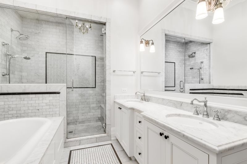 Contemporary bathroom renovation with walk-in shower